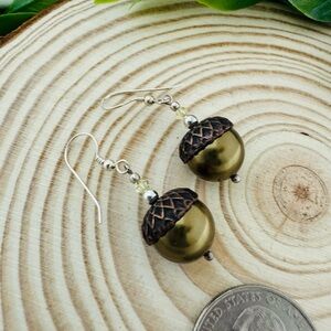 Handmade Acorn Dangle Earrings nature jewelry